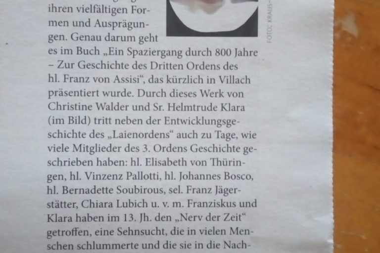 OFS | Ordo Franciscanus Saecularis Österreich | Artikel_BUCH_Christine_1